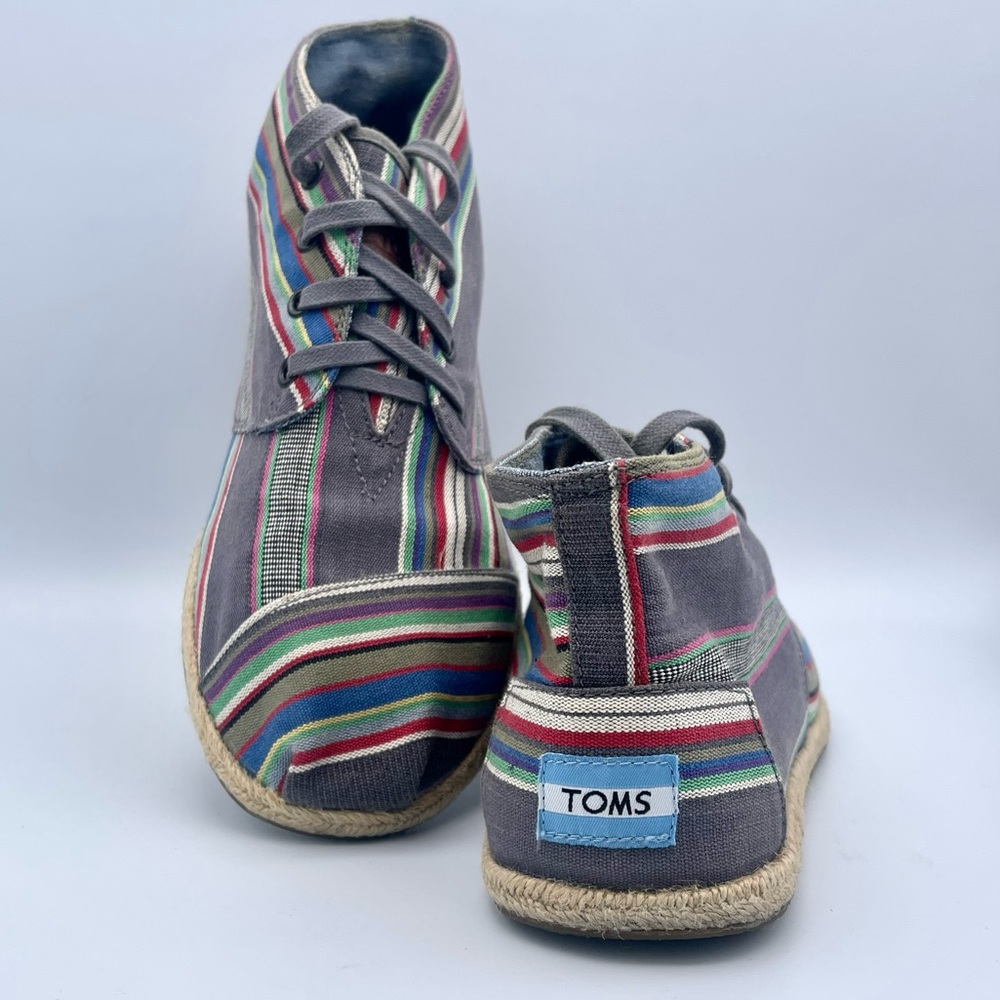 TOMS |💎RARE💎 Men’s Denim Stripe Desert Botas Espadrille-Style Boots | Size 9